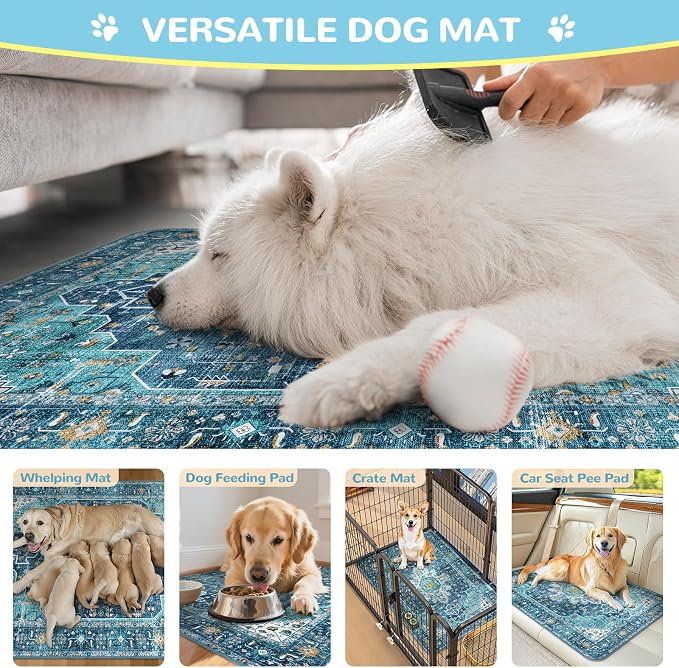 Lahome Reusable Washable Puppy Pads - 2 Pack Super Absorbent & Waterproof Dog Training Mats for Potty, Crate and Floor - Leakproof Pee Pads with Non-Slip Backing (Blue, 36"x48") - Image 3