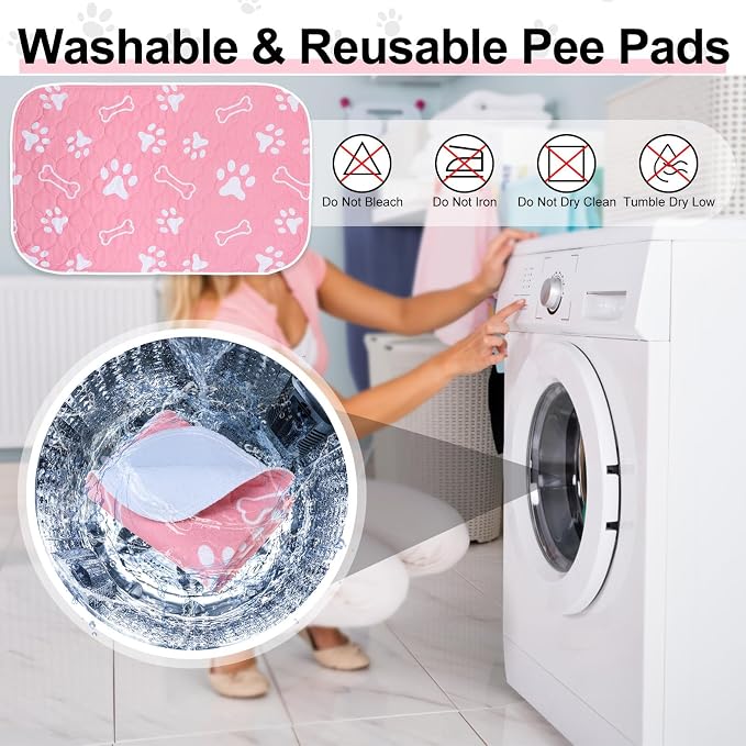 BEAUTYZOO 4 Pack Washable Pee Pads for Dogs, Reusable Puppy Pads for Potty Training, Waterproof Super Absorbent Whelping Pads Mats Non Slip Against Urine for Small Medium Dogs Cats, 36" x 41" - Image 6