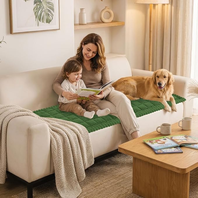 Smiry Couch Cover for Dogs, Non Slip Fuzzy Pet Sofa Covers Washable | Sofa Slipcovers for 3 Cushion Couch, Soft Thick Furniture Protector for Cats Dogs, Against Fur, Dirt, Scratch (27.6"x88") - Image 8