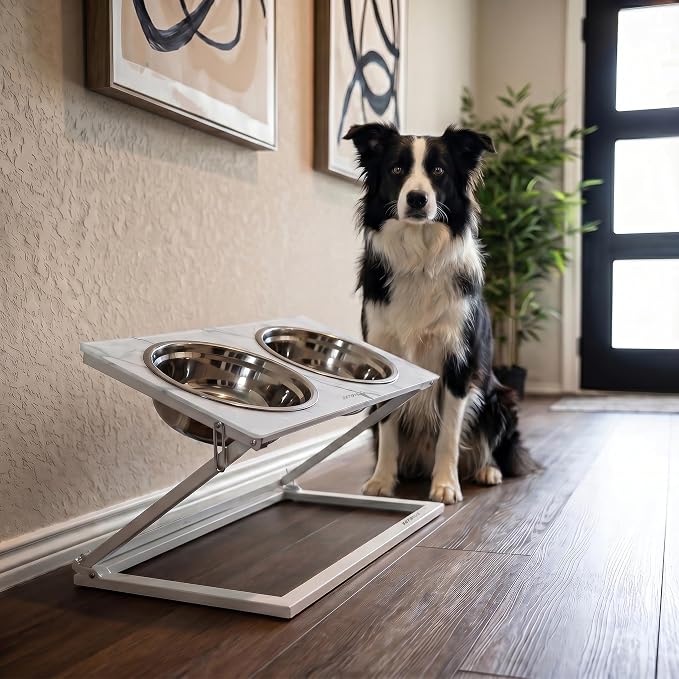 Elevated Dog Bowl, Adjustable Height and Tilt Angle Dog Bowl Stand | Precisely Adjust Height And Tilt Angle, Easy To Clean, Equipped With 2 Stainless Steel Food Bowls, Sturdy And Durable. - Image 6