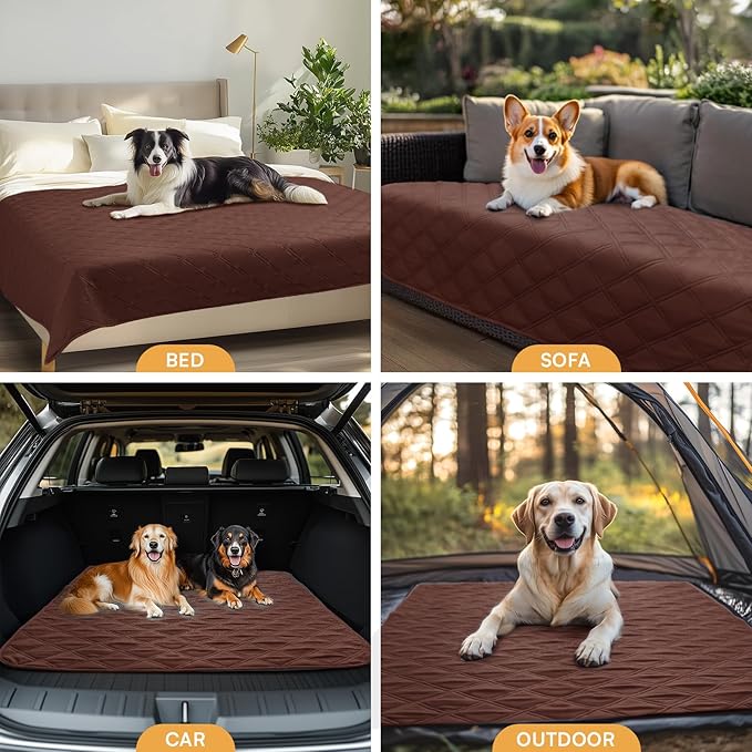 Luciphia Waterproof Couch Cover for Dogs, Non-Slip Pet Sofa Protector | Non-slip waterproof couch cover scratch-resistant machine washable protects sofa bed from spills fur, Coffee Brown, 52" x 82" - Image 7
