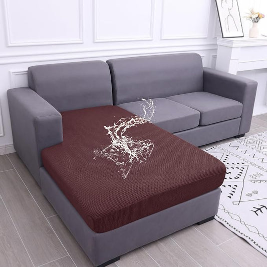 hyha Waterproof Sectional Couch Covers, Non Slip Sofa Cushion Covers | L Shape Sectional Fit, Stretch Jacquard Fabric, Elastic Bottom, Waterproof Protection (1 Piece for Chaise XL) by hyha