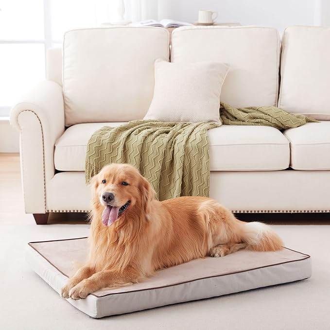 Orthopedic Memory Foam Dog Bed, Cooling Dog Beds for Medium/Large Dogs -Waterproof Pet Bed for Crate with Removable Washable Cover, XL(41inch,90Lbs) by ABETTERLIFEWITHPET