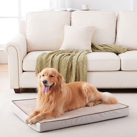 Orthopedic Memory Foam Dog Bed, Cooling Dog Beds for Medium/Large Dogs -Waterproof Pet Bed for Crate with Removable Washable Cover, XL(41inch,90Lbs) by ABETTERLIFEWITHPET