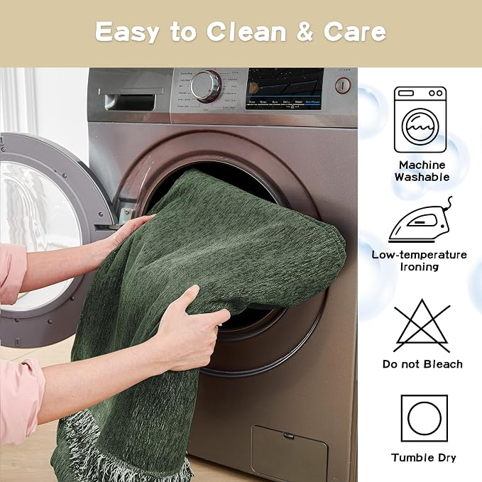 MYSKY HOME Couch Cover for Dogs Washable Couch Covers Couch Covers for Sofa Couch Cover 2 Cushion Sofa Non Slip Dogs Furniture Protector Chenille Sofa Covers for Pets, 71"x102", Moss Green - Image 6