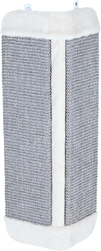 Trixie Scratching Board for Corner – Vertical Sisal Rope Pad for Indoor Cats – Easy-Install Corner Scratch Pad – Gray, 1 x 12.6 x 23.6 in by TRIXIE