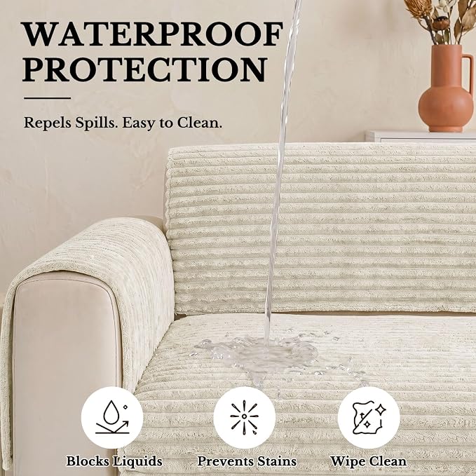 Smiry Waterproof Couch Cover for Dogs, Washable Non Slip Plush Protector | Waterproof Protection, Plush Flannel, Non Slip Backing, Pet Hair & Scratch Protection, Soft Cover (36" x 71") - Image 4