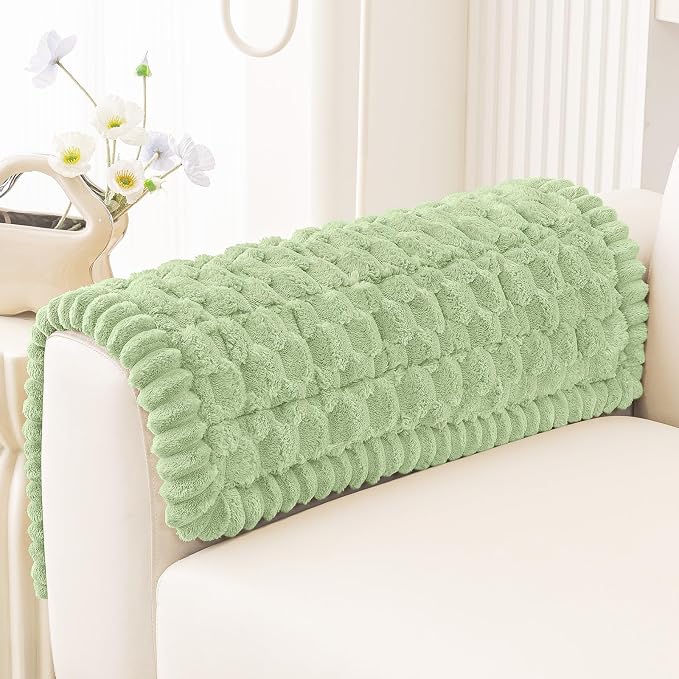 Smiry Non Slip Couch Covers for Dogs, Scratch Resistant Pet Sofa Protector | Machine Washable Soft Fuzzy Thick Furniture Cover for Sofa Loveseat Sectional Large Dogs, Sage Green, 27.6" x 27.6" by Smiry