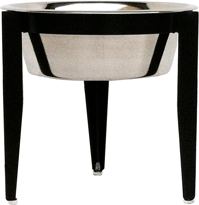 NMN Designs Vision Outdoor/Indoor Elevated Single Diner for Dogs - 10" Tall - Modern Minimalist Metal Dog Bowl Stand - Stylish Raised Pet Bowl for Large Breed - Premium Stainless Steel Bowl by NMNDesigns
