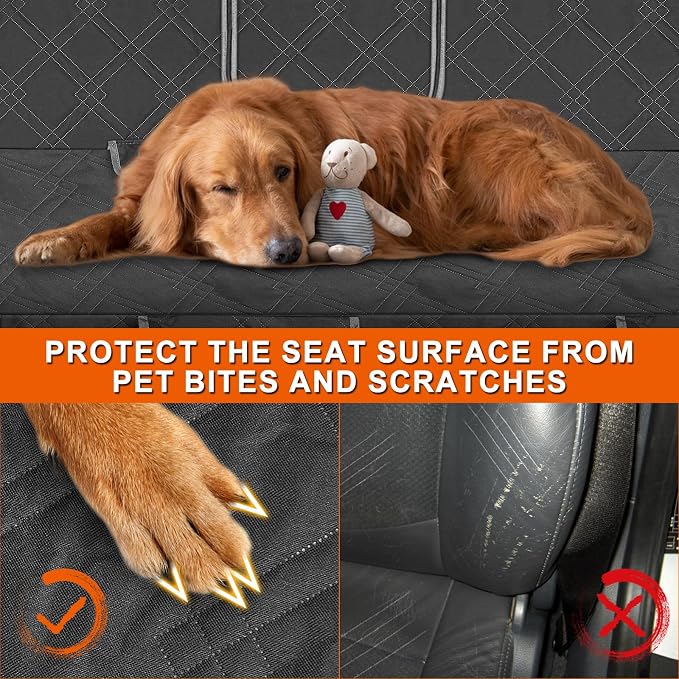 Dog Car Seat Cover for 2021-2025 Ford Bronco Sport | Waterproof Pet Bench Seat Cover for Back Seat, 600D Heavy Duty Scratch Proof Nonslip Truck Seat Covers for Dogs - Image 5