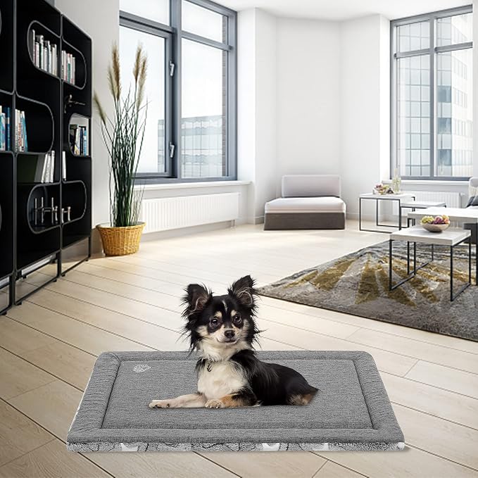 EMPSIGN Dog Crate Pad for 24"x18" Dog Crate, Star Pattern/Grey | Reversible Kennel Mat (Cool & Warm), Machine Washable, Cozy Star Pattern Sleeping Pad, All-Season Pet Bed - Image 5