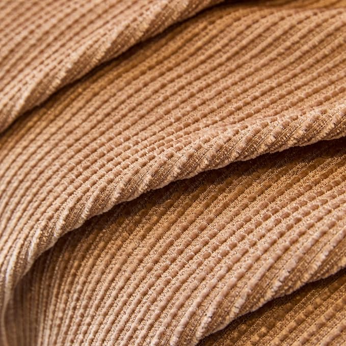 VClife Vintage Camel Striped Couch Cover with Tassel, 71" X 150" | Soft Thick Chenille Couch Covers for 3 Cushion Couch Sofa, Washable Sofa Covers for Sectional Sofa, Fade & Shrink Resistant - Image 8