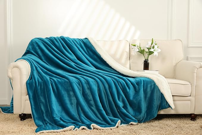 Waterproof Queen Size Blankets for Bed Absorbent 60''x80'', Water Proof and Stain Resistant Coach Cover, Water Resistant Throw Blankets, Soft Leakproof Sherpa Mattress or Furniture Protector (Blue) - Image 7