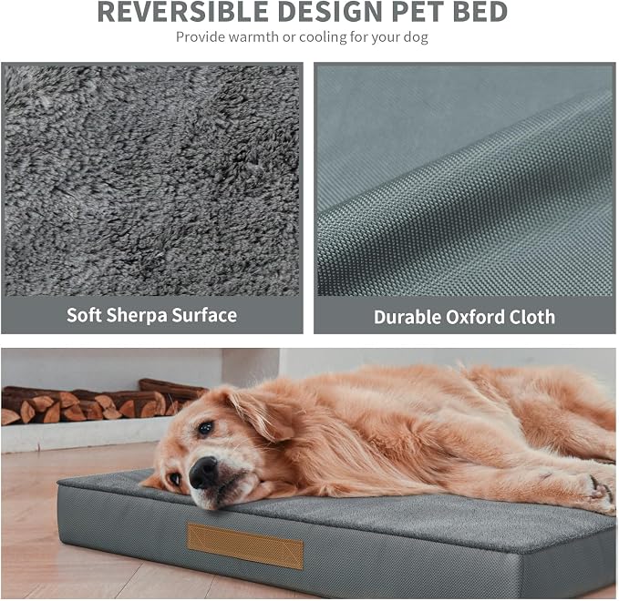 Outdoor Extra Large Dog Bed XXL for Giant Breed Dogs | Egg Crate Orthopedic Foam, Fits 48x30 Crates, TPU Waterproof Layer, Machine Washable 1680D Oxford Cover, Up to 110 lbs - Image 6