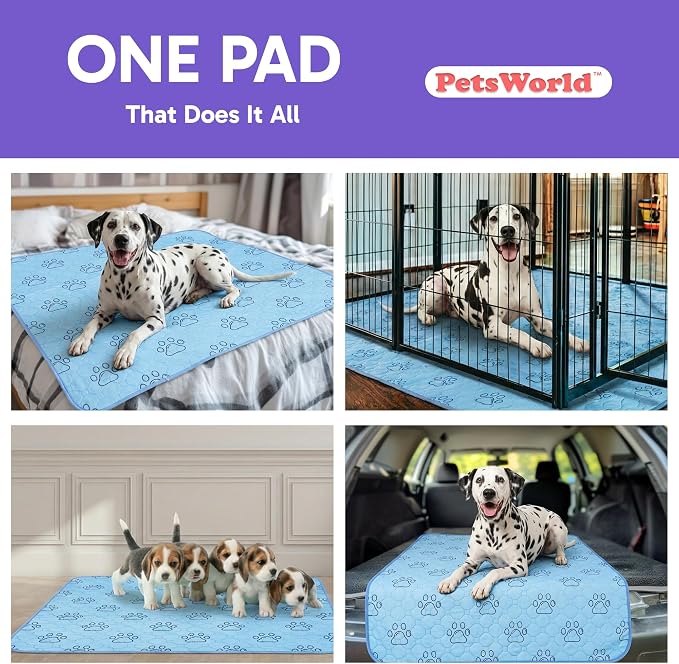 PETSWORLD Washable Reusable Dog Pee Pads (Pack of 16) – 34” x 36” Training Pads with Non-Slip Backing - Waterproof, Leakproof, Highly Absorbent Pet Pads for Puppies & Dogs - Image 6