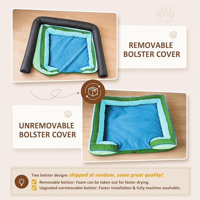 Comfort Expression Orthopedic Dog Bed for Extra Large Dogs with Bolster | Waterproof Dog Couch Bed with Washable Cover & Non-Slip Bottom, Supportive Egg Crate Foam XL Pet Bed, 45x35 Inch - Image 6