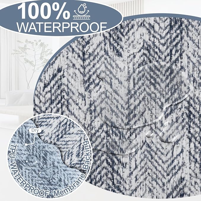 1OO% Waterproof Sectional Couch Covers for Dogs L Shaped Corner Sofa Cover Washable Chenille Sofa Slipcovers Blanket Modern Jacquard Pet Furniture Protector (91"x252", Navy Wave) - Image 3
