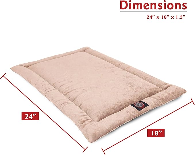 Majestic Pet Orthopedic Memory Foam Dog Crate Mat - Plush Pet Bed Pad for Crates & Kennels | USA Crafted | 24"x18" Villa Pearl - Image 2