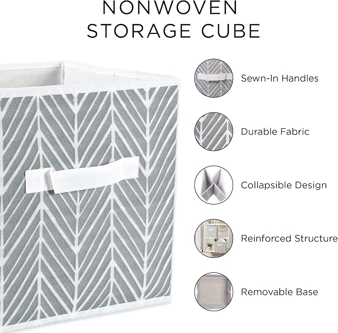 DII Collapsible Storage Organizer Bin, Small, 11" Cube, White, 4 Count - Image 8