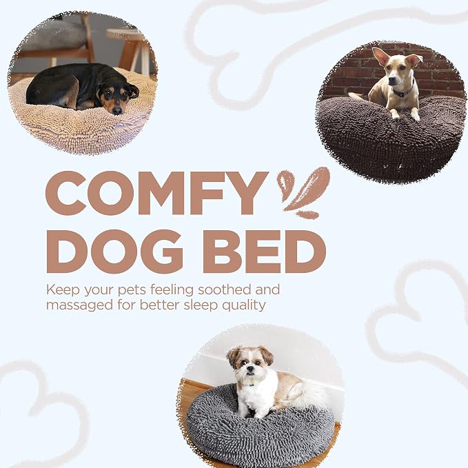Soggy Doggy Super Snoozer Round Dog Bed, Beige, Extra-Large 42"x42"x7" | Removable, zip-off washable cover; plush round design; for small to large breeds; car & living room use - Image 6