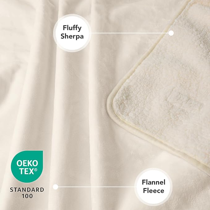 PetAmi Waterproof Dog Blanket Sherpa Fleece, Pet Medium Large Dogs, Reversible Cat Throw Bed Couch Sofa Furniture Protector, Soft Plush Polyester (X-Large 60x80, Beige), X-Large (60x80) - Image 3