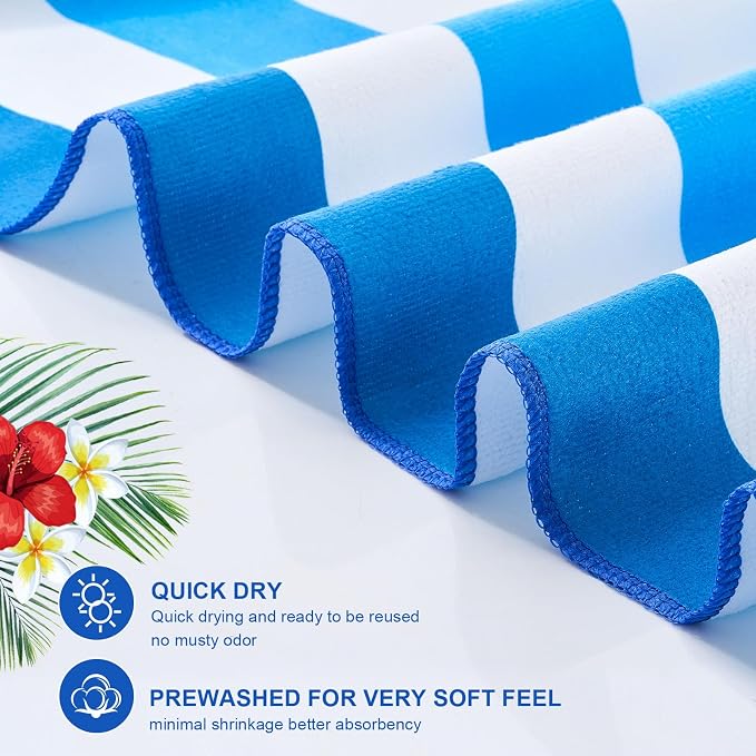 Redbaker 16 Packs 59 x 28 inches Oversized Vertical Stripe Beach Towel Bulk Extra Large Pool Towels Set Microfiber Quick Dry Swim Towel Blanket for Women Men Adult Bath Travel(Gradient Color) - Image 3