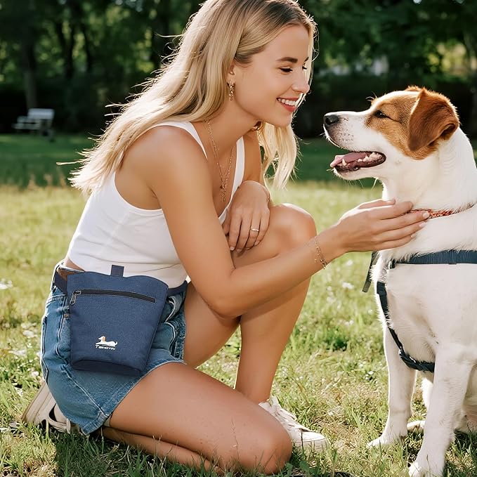 Dog Travel Bag for Pet Kit for Supplies with 2 Food Storage Containers 2 Collapsible Bowls 1 Feeding Mat 1 Dog Treat Pouch 7-Piece Set Perfect Road Trips Camping Weekend (Navy Blue) - Image 7