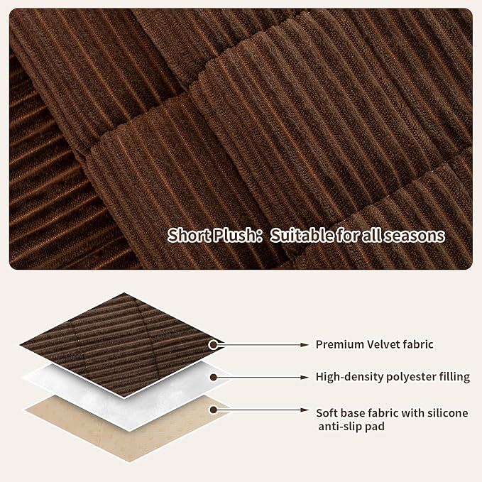 Dog Couch Cover for Sofas, Pet Couch Cover Washable, Funny Fuzzy Plush Sofa Covers for Dogs, Non Slip Sofa Covers, Sofa Pad Furniture Protector for L Shaped(1PC, Dark Brown, 27.5"x 70.9") - Image 3