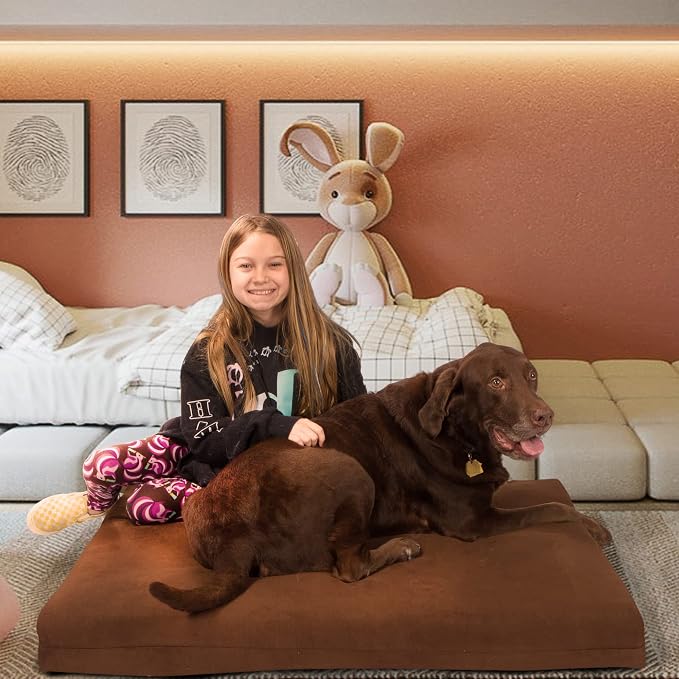 Pet Support Systems Orthopedic Dog Bed - Gel Memory Foam Pet Bed, Luxury Washable Dog Bed for Sleeping and Support (Removable Cover, XX-Large Brown Dog Bed) - Image 8
