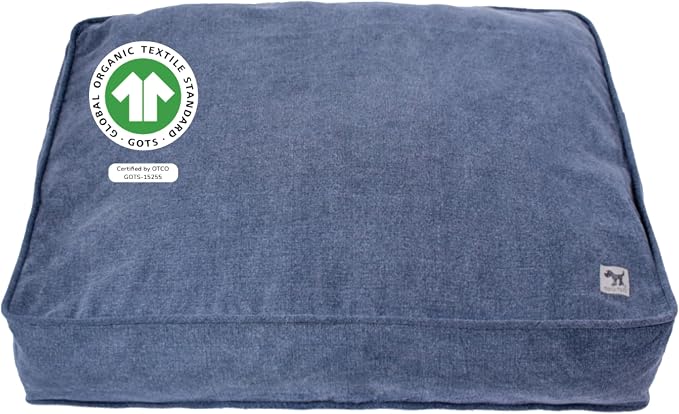 Molly Mutt Dragonstone Dog Bed Duvet Cover, GOTS-Certified 100% Cotton Canvas Cover for Dog, Puppy, or Cat Bed, Durable, Washable, and Free of Harmful Chemicals, Medium/Large, 27"x36"x5", Blue by MollyMutt