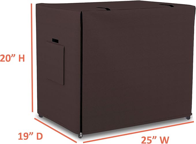 Dog Crate Cover 12 Oz Waterproof - Heavy Duty Privacy Dog Crate Cover with Mesh Pocket & Roll Up Window - Universal Fit Dog Kennel Cover (20" H x 25" W x 19" D, Coffee) - Image 3
