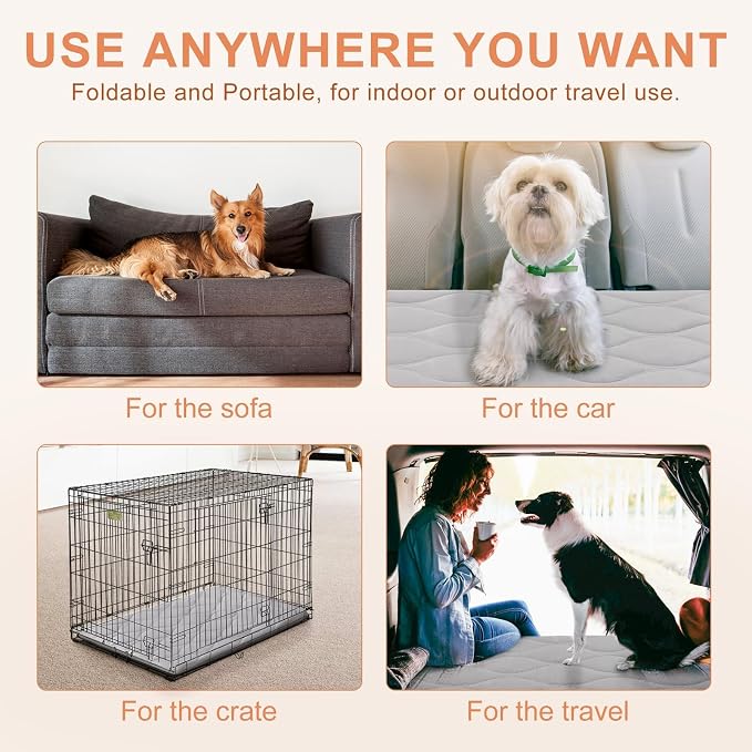 BEAUTYZOO Dog Crate Pad for Medium Dogs, Washable & Detachable Kennel Mat, Anti-Slip Soft Fluffy Puppy Bed for Crate, Cage, and Car Travel, Cozy Sleeping Mattress, 30x20 Inches, Gray - Image 7