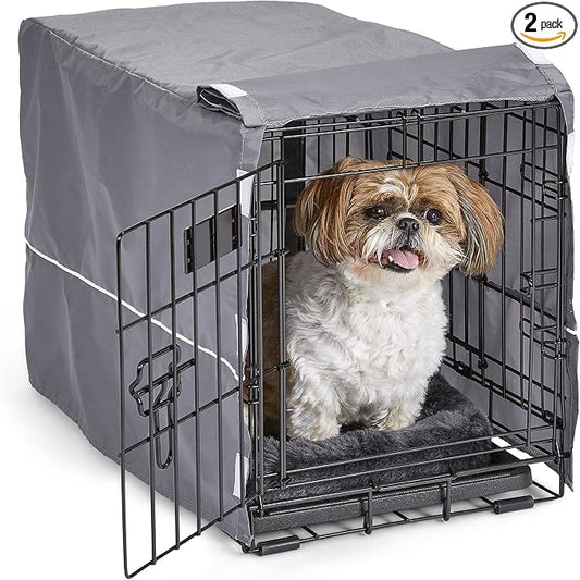 New World Dog Crate Comfort Kit by, Matching Dog Crate Cover & Dog Bed to Make Your Dogs Crate Their Home, Compatible with MidWest Homes for Pets & New World Dog Crates, Fits 22-Inch Dog Crate, Gray by NewWorldPetProducts