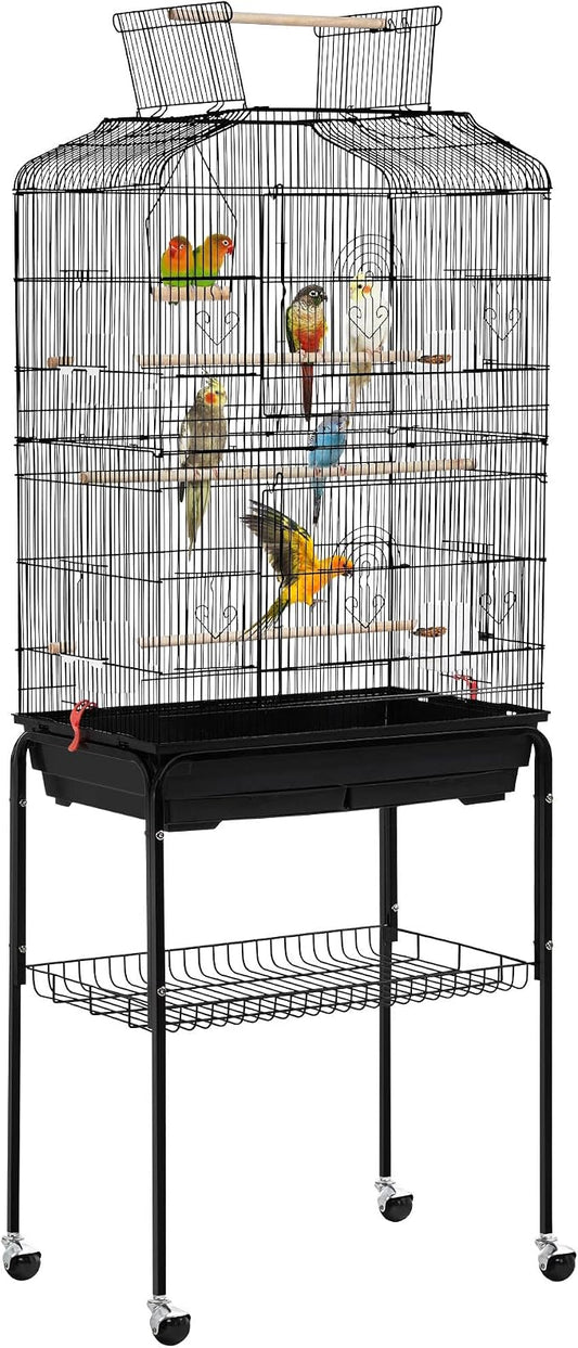 Yaheetech 67.5inch Height Extra Large Bird Cage Cockatiel Cage Metal Parrot Cage w/Slide-Out Tray & Feeders & Detachable Rolling Stand by Unknown