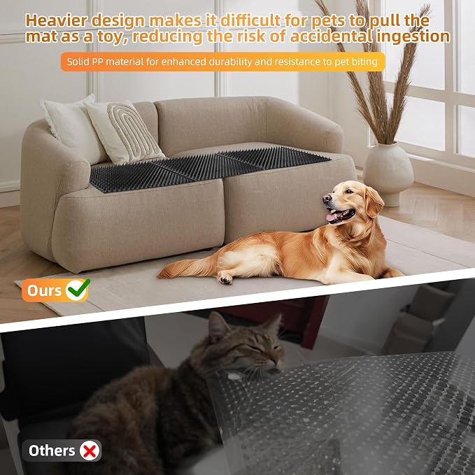 5 Pack Scat Mats for Dogs – Heavy Duty Solid PP Pet Deterrent Mats to Keep Dogs Off Couch & Furniture – Durable for Indoor & Outdoor Use - Image 6