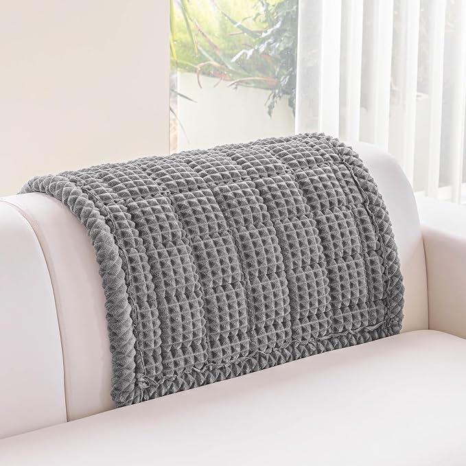Couch Cover for Dogs Washable, Non-Slip Pet Couch Covers for Sofa, Fuzzy Dog Couch Cover Blanket, Thick, Soft, Plush Couch Cushion Covers for Sofa Protector (Dark Gray, 27.6" x 27.6"/70 x 70cm) - Image 2