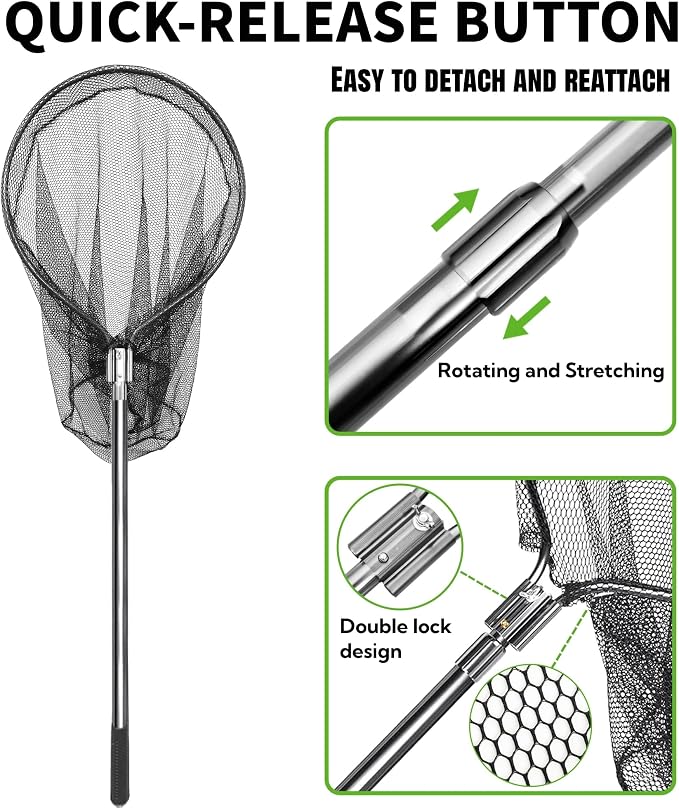 Catch Net, Small Animal Catcher Net for Chicken, Duck, Goose, Fish, Cat, Bird, Raccoon, Dog and Others(43"- 78" Handle with 20" Net Opening) - Image 5