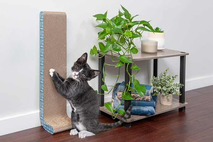 Furhaven 2-Pack Scratching Boards w/ Catnip & Wall-Mounting Hooks for Indoor Cats, Reversible - Wall-Mounted Corrugated Cat Scratchers - Seaglass, Standard/2-Pack - Image 3