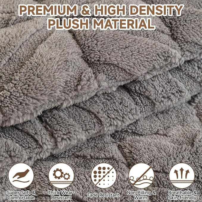 OTOB Couch Cover for Dogs Washable, Non Slip Loveseat Sofa Couch Protector | Gray, 27.6" x 47.2", Pet Friendly, All Seasons, Fuzzy, Modern Geometric Jacquard, Soft Breathable, Furniture Protector - Image 3