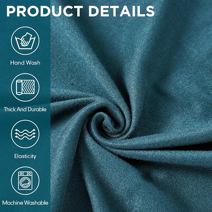 Peryiter 7 Pcs L Shape Sectional Recliner Sofa Covers 5 Seat Sectional Couch Covers Milk Silk Velvet Stretch Reclining Sofa Slipcover Furniture Protector for Living Room(Peacock Blue,Milk Silk) - Image 4