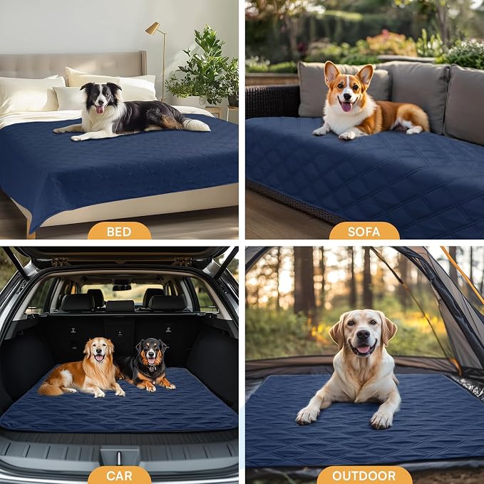 Luciphia Waterproof Couch Cover for Dogs, Non-Slip Pet Sofa Protector | Non-slip waterproof couch cover scratch-resistant machine washable protects sofa bed from spills fur, Navy Blue, 82" x 120" - Image 7