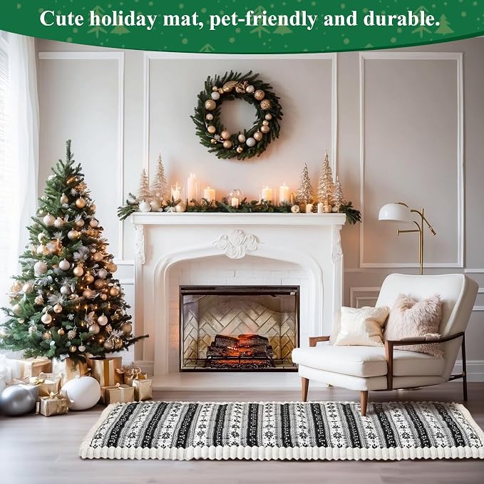 VClife Fuzzy Anti-Slip Dog Couch Cover for Christmas, Black, 27.6 x 70.9 | Soft Thick Couch Covers for 3 Cushion Couch Sofa Pet Friendly, Scratch Resistant Sofa Cover Washable Dog Furniture Protector - Image 5