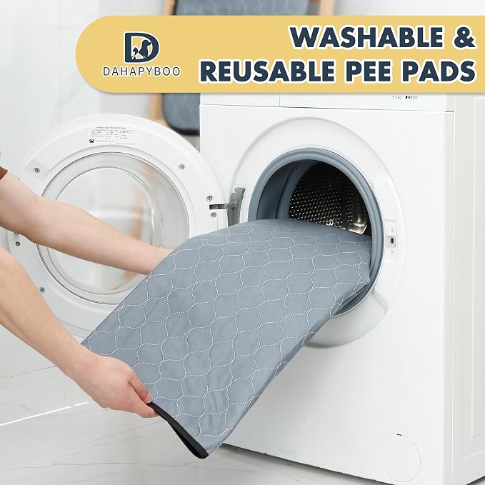 DAHAPYBOO Washable Pee Pads for Dogs 24x36,4 Pack | Reusable Puppy Pads for Dogs Non-Slip Waterproof Pet Training Pads for Crate, Playpen, Bed, Sofa,Whelping Box, Potty Training - Image 7