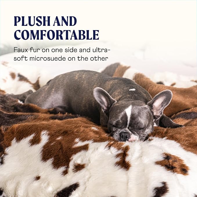 PAW BRANDS PupProtector Waterproof Throw Blanket, Brown Cowhide, 60x50 | Waterproof, machine washable — protects couches, beds & car seats - Image 5