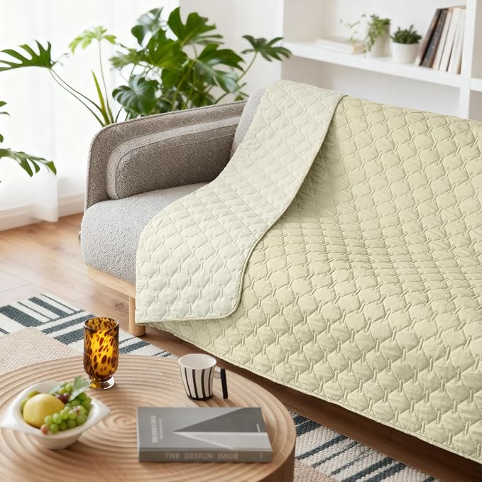 gogobunny 100% Double-Sided Waterproof Dog Bed Cover Pet Blanket Sofa Couch Furniture Protector for Puppy Large Dog Cat, Reversible (82x120 Inch (Pack of 1), Dark Cream/Light Cream) - Image 8