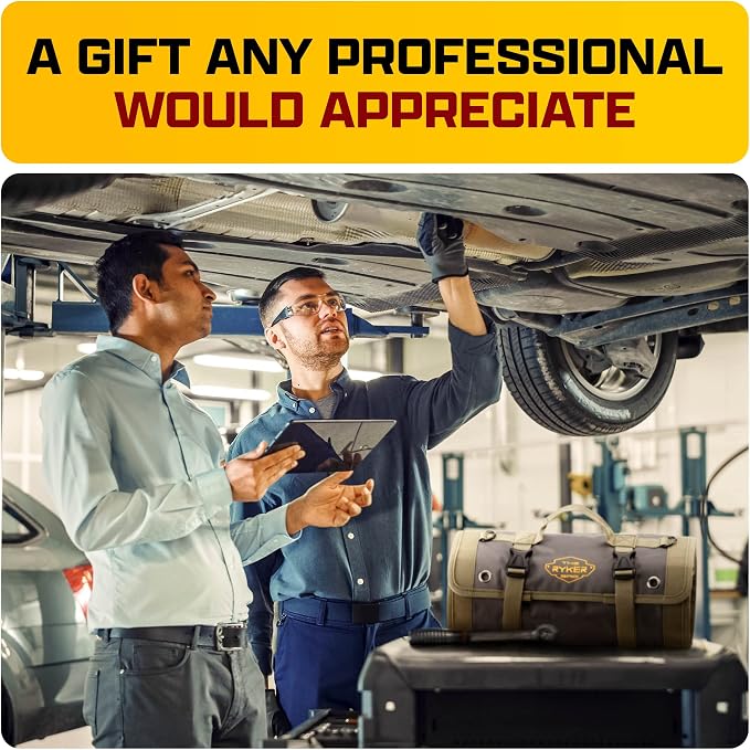 Ryker PRO Heavy Duty Motorcycle Tool Roll Up Bag w/Socket Wrench Organizer | Motorcycle Accessories Camping Trunk Organizer for Storage & Plumbing Tools. Tool Box Work Boat Bag with Waterproof Pouches - Image 9
