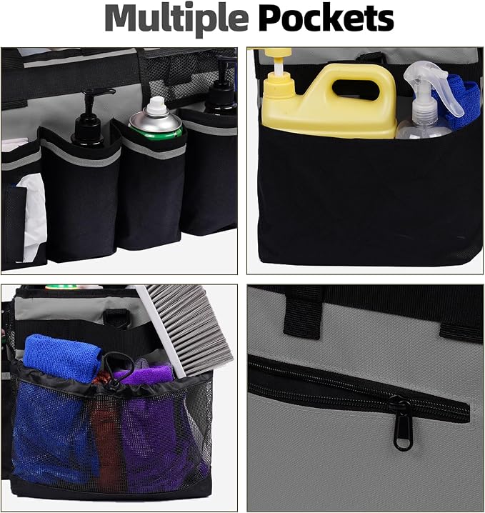2 Large Cleaning Supplies Bags for Housekeepers for Kitchen, Grey - Image 7