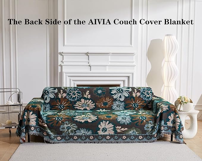 AIVIA Couch Cover Sheet Blanket, Oversized Covers for 3 Cushion Sofa, Extra Large RV Furniture Decoration Throws Recliner Slipcovers, L-Shape U-Shaped Sectional Protector for Cats Dogs Washable - Image 7