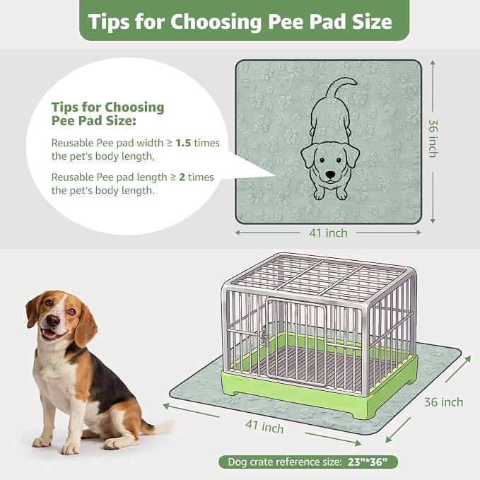 LOOBANI Washable Pee Pads for Dogs,2 Pack Reusable Puppy Pads 36"x41" | Super Absorbent, Waterproof, Leakproof, Non Slip, Soft, For Whelping, Potty Training, Crates, Floors, Beds, Couches, Travel - Image 2