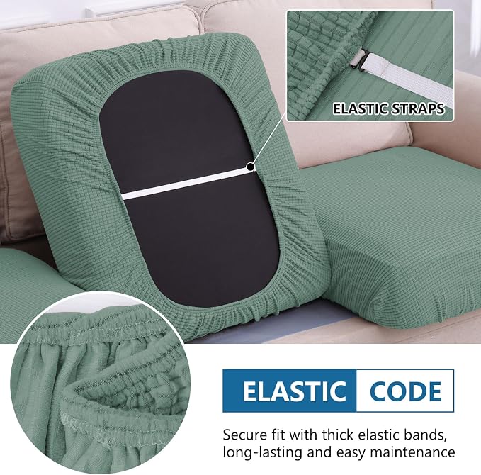 hyha Waterproof Couch Cushion Covers for Pets, Non Slip Sofa Seat Cover | Stretch Jacquard Fabric, Elastic Bottom, Non Slip Fit, Waterproof Protection, Pet Hair Protection (1 Piece for Backrest L) - Image 4